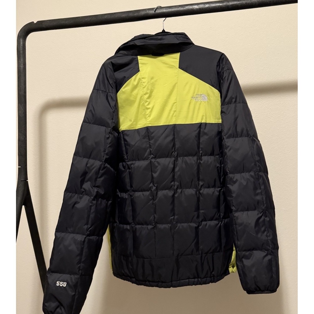 The North Face 550 Down Puffer Jacket Men's XL Black Green Full Zip Gorpcore - Picture 3 of 6